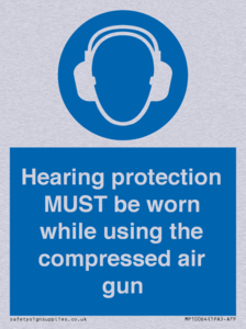 Hearing protection MUST be worn while using the compressed air gun